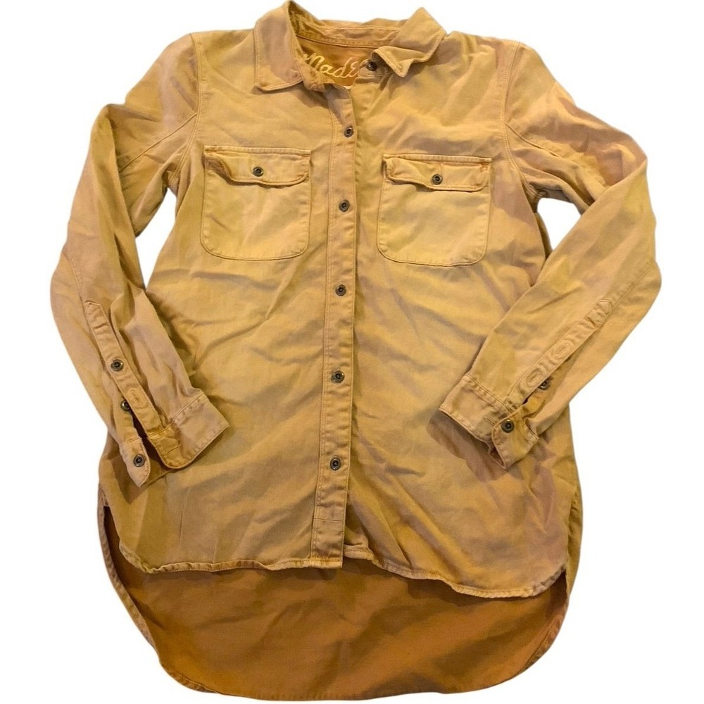 Madewell Easy Utility Shirt Jacket Tan Mustard Brown Button Up Top utility  XS